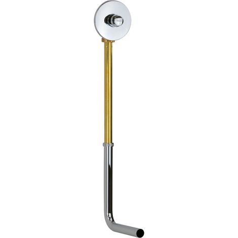 Válvula descarga temporizada para inodoro con control mediante pulsador y conexión G F 3/4" con manguera de drenaje MCM 945504  Cromo