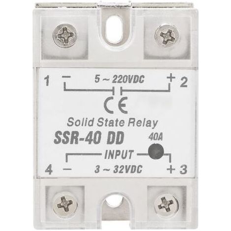 Relais à semi-conducteurs SSR-40 DD 40A 5-220VDC pour le processus d'automatisation industrielle (1/5)