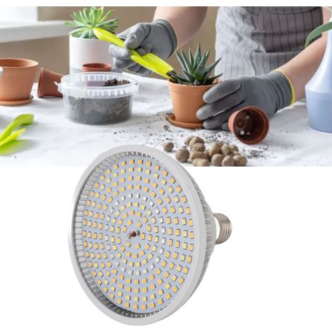 LED-Pflanzenlampe E27 22W Vollspektrum 200LEDs für Zimmerpflanzen, Blumen, Gemüse, Sukkulenten, Aluminium, 85–285V, PPFD 196 (mol/m²/s) (1/5)