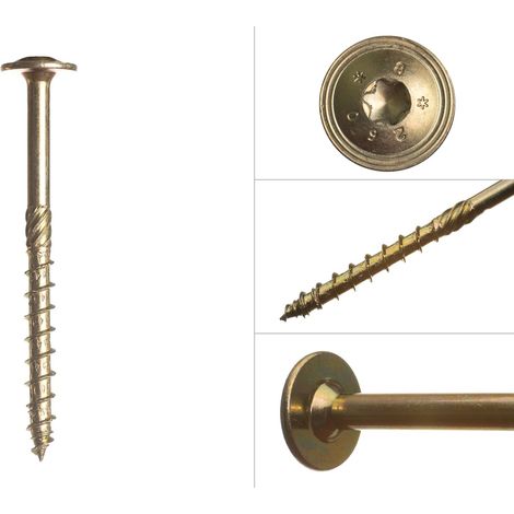 Tellerkopfschrauben gelb verzinkt  8,0 x 120 mm Torx - Schachtel