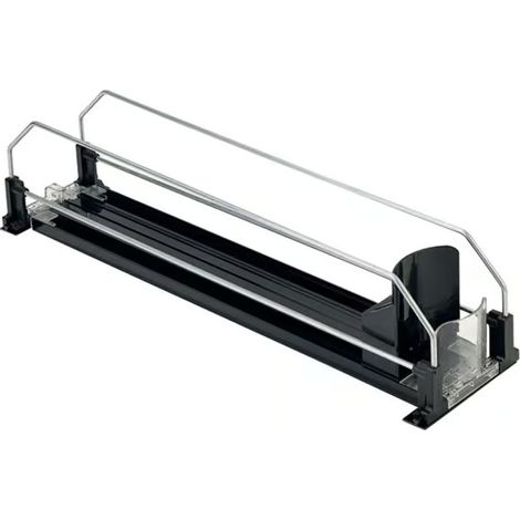 Organisateur de canettes. Organisateur de canettes de soda. Porte-canettes coulissant. Pour réfrigérateurs, rangements, armoires, etc. Noir (1/4)