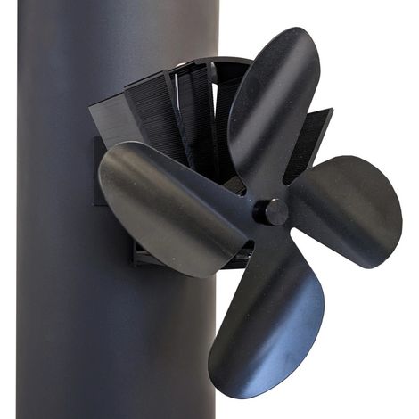 FireFix Ofenventilator 4-flg für das Rauchrohr magnetisch 16,5 x 15 cm schwarz Ofenventilator