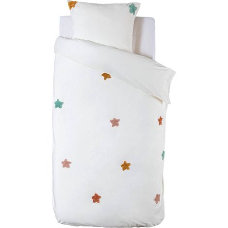 Set di biancheria da letto star 140x200cm in cotone lavato e tufting - Atmosphera créateur d'intérieur