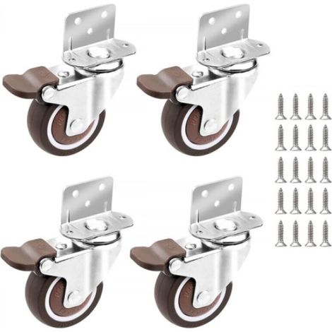 Roulettes pivotantes de 25 mm (4 pièces) avec frein (1/5)