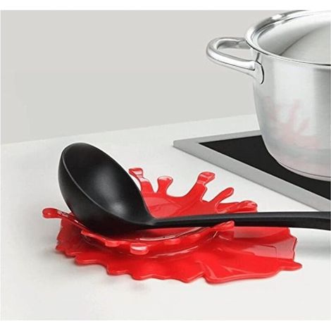 Repose-cuillères en silicone pour ketchup et moutarde - Accessoire de cuisine et porte-tasses (1/3)