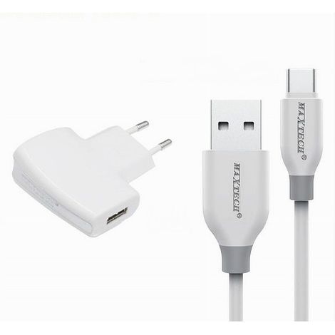 Trade Shop - LADEGERÄT-KIT ERSATZLADEGERÄT 10W TYP-C KABEL 2.1A 1MT MAXTECH CA-S037 - (1/3)