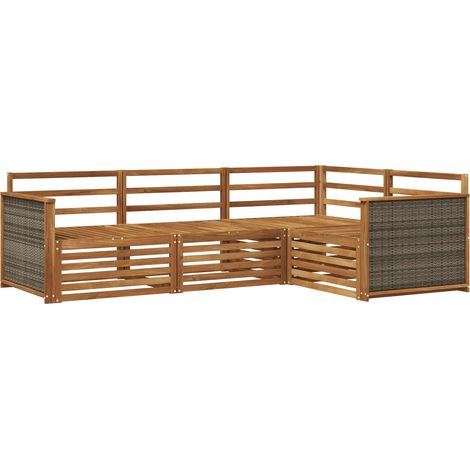 Ensemble de canapés d'extérieur 4 pcs Naturel vidaXL (1/3)