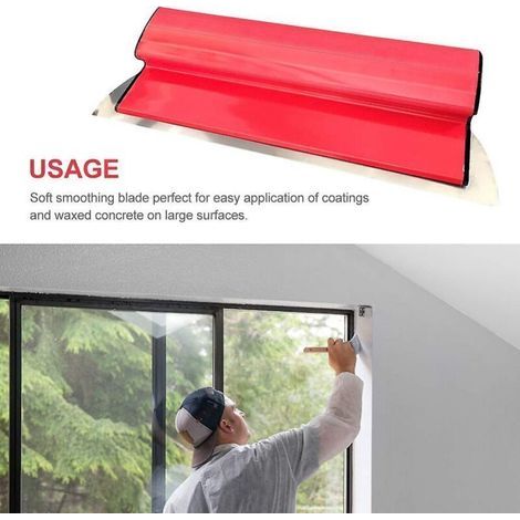 Séchoir à lame de mousse 40 cm – Spatule de lissage murale en acier inoxydable pour plaques de plâtre et enduits fins (1/5)