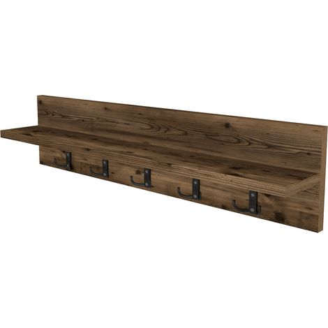 Appendiabiti con 10 ganci 80 x 13 x 18 cm effetto rovere stagionato 030008169