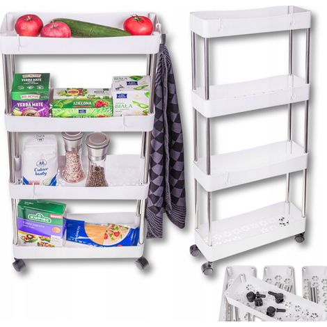 Mensola da bagno, mobiletto da cucina, organizer su ruote, porta accessori