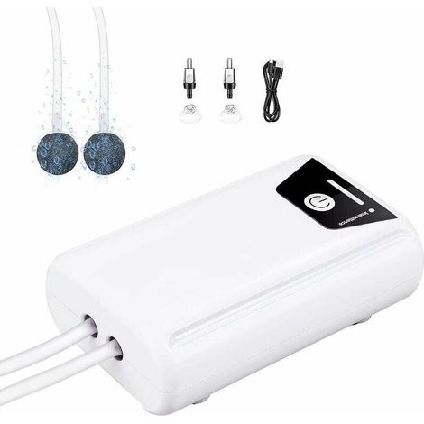 Aquarium aquarium Autre batterie au lithium pompe à oxygène AC et DC matériel de pêche oxygène rechargeable Autre batterie au lithium 3W pompe à oxygène à double trou (1/5)