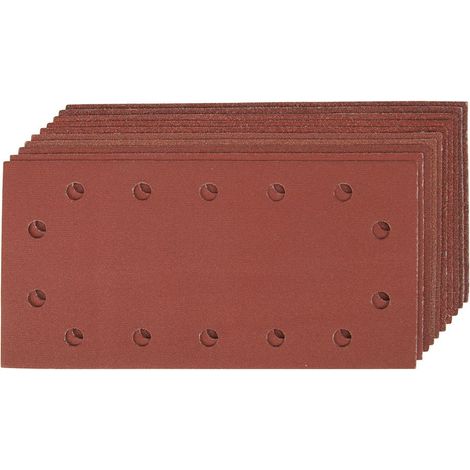 Silverline Hook & Loop 1/2 Sheets Punched 10pce - 2 x 60, 3 x 80, 120, 2 x 240G