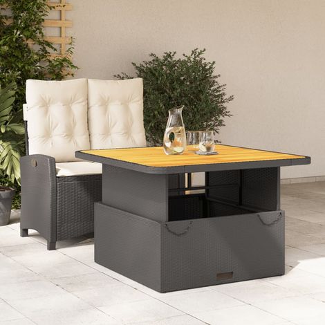 vidaXL 2 Piece Garden Dining Set with Cushions Black Poly Rattan (1/5)