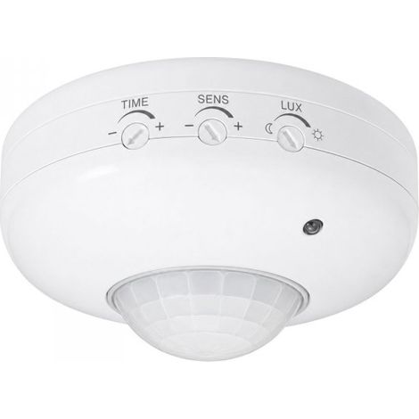 Sensore di Movimento PIR 360° da Soffitto, IP20, Regolazione TIME SENS LUX