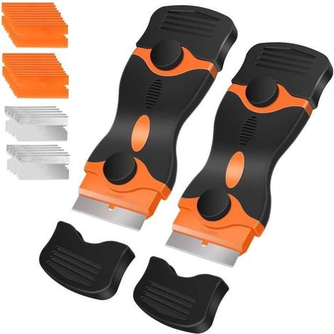 Grattoir - Non spécifié - 2 pcs - 10 lames métalliques - 20 lames en plastique - Poignée antidérapante (1/4)