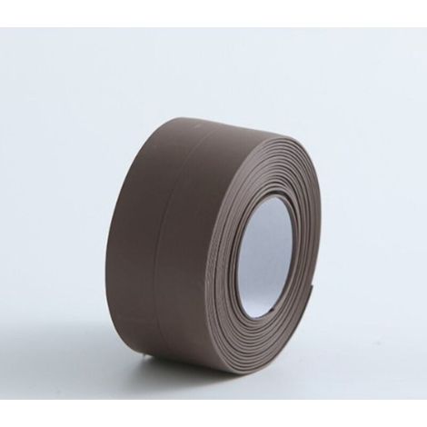 (2 pièces marron)Plinthe souple - Bande d'extrémité pour cuisine et salle de bain 22 mm 3,2 m, joint auto-adhésif, bande pliante flexible, joint d'étanchéité (1/4)