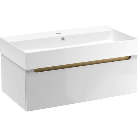 Naturel Mueble de baño con lavabo Naturel Stilla 80x30x45 cm, blanco (STILLAD08005U2)