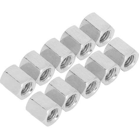 M8x1,25 x14 mm Edelstahl 304 Verschraubungsmuttern, 20er-Packung, Gewindeverbinder für Stangen, Hochleistungs-Montagebuchse aus Stahl (1/5)