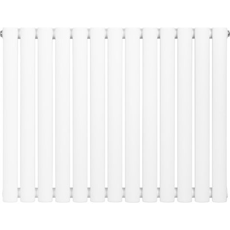 Radiatore Orizzontale Design Ovale Colonna Singola Bianco 600x780 mm