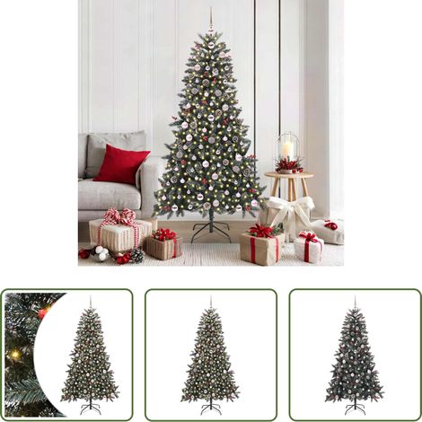 LED-Licht - Künstlicher Weihnachtsbaum Grün 180 cm PVC, Plastik und Stahl (1/5)