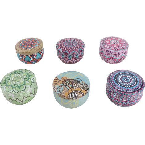 [Set de velas aromáticas] Pack de 6 velas aromáticas de cera de soja de Natural Gifts: Lavanda, Fresia, Citronela, Gardenia, Rosa Cristal, Limón, 570 g, 6 x 4 cm (1/5)