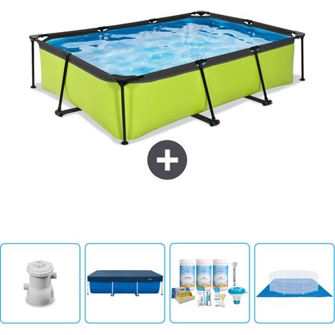 Piscine Rectangulaire Structure Chaux EXIT - 300 x 200 x 65 cm - Comprend des Accessoires CB1 (1/5)