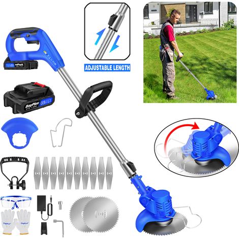 21V Tondeuse à gazon sans fil Débroussailleuse de jardin avec 1 accu