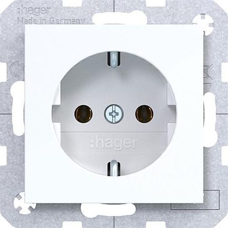 Hager STECKDOSE LICHTWEIß GLÄNZEND (WAS1100WG BERKER AX)