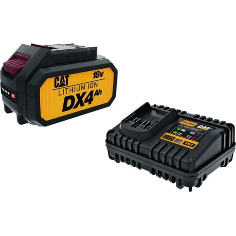 Kit con 1 batteria al litio 18v 4.0ah dxb4 + 1 caricabatterie dxc4 cat