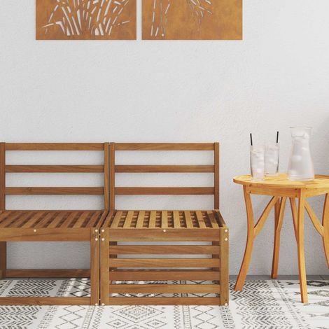 Outdoor Mittelsofa Massivholz Akazie Natur 59 x 63 x 73 cm
