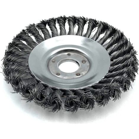 Tête de brosse métallique pour désherbage et élimination de mousse, accessoire de jardinage pelouse (1/3)