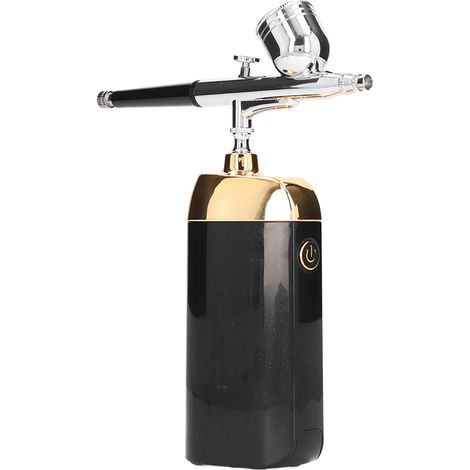 Tragbare Sauerstoff-Airbrush-Pistole für Gesichtsspray, kabellos, USB-aufladbar, für Tortendekoration, Schwarz (1/5)