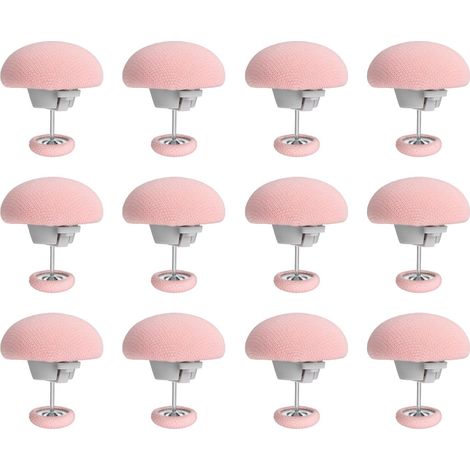 Set mit 12 Bettbezug-Klammern/Pinzen aus Baumwolle oder pilzförmigen Befestigungselementen in zartem Rosa – ideal zum sicheren Fixieren von Bettbezügen ohne Verrutschen. (1/5)