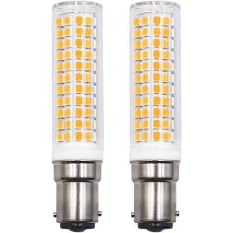 Lot de 2 Ampoules LED B15d Remplaçant 75W 90W 80W Blanc chaud 3000K 220V 230V 890lm 7W Applique Murale Pour Salon Lustre Machine à Coudre [Classe énergétique E] (1/5)