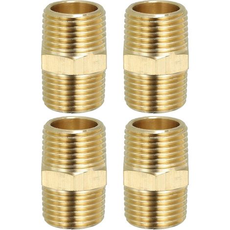 Raccord de Tuyau Hexagonal En Laiton Massif, Adaptateur Filetage, Lot 5, 1/4" Npt X 1/8" Npt, Connecteurs Ligne D'Eau Mâles - 1/2" NPT x (1/5)