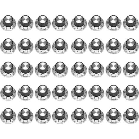 40 X Potentiomètre Bouton en Métal avec 0-9 Plateau pour 6mm Bouton d'Axe (1/5)