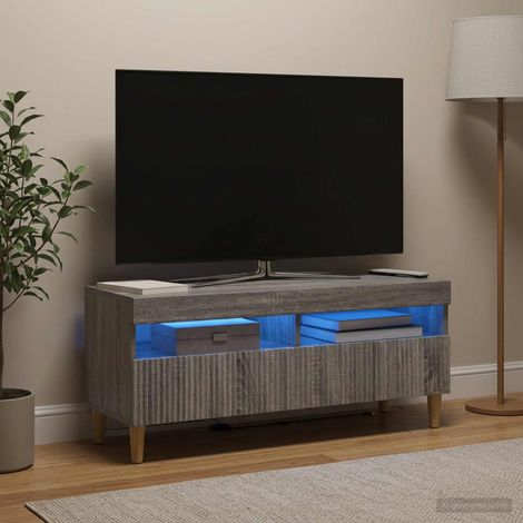 vidaXL Mueble de TV LED ARNHEM 100 x 35 x 43 cm Sonoma gris (1/5)