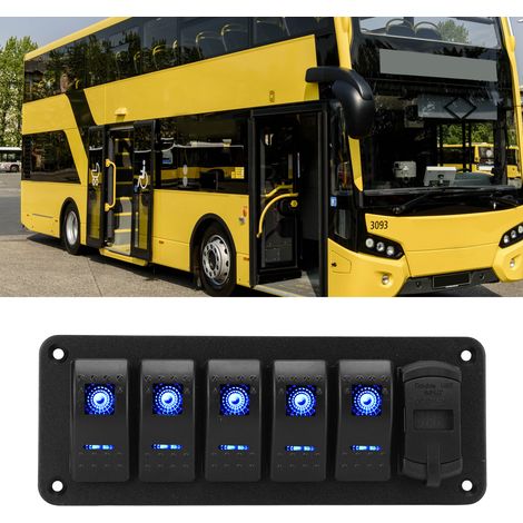 Panneau combiné pour camping-car, bateau et yacht, panneau de commande 5+1 interrupteurs
