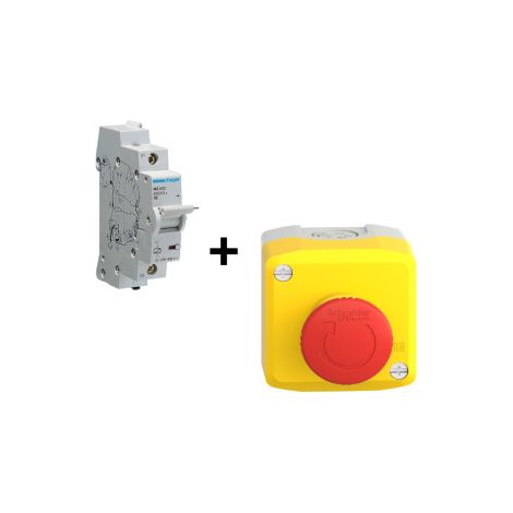 Hager - Du00e9clencheur u00e0 u00e9mission de tension 230-415V AC - 110-130V DC + arru00eat d'urgence - Ru00e9f : MZ203+XALK178E (1/5)