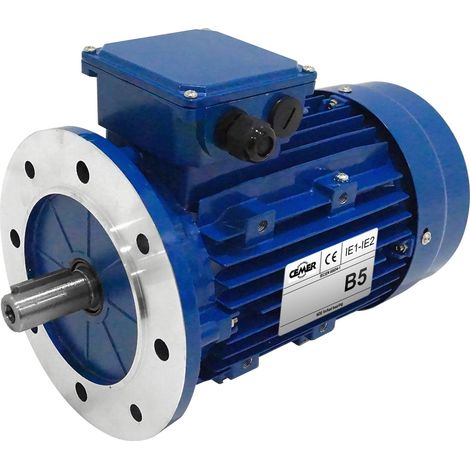Moteur électrique Triphasé 230/Triphasé 400V 0,37 kW 1500 tr/min - MS7124B5 Bride B5 - Bobinage cuivre (1/5)
