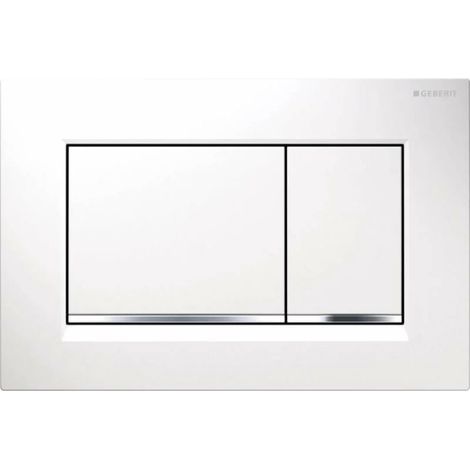 Pour Geberit Sigma30 - Plaque de commande Sigma30, blanc/chrome 115.883.KJ.1 (1/2)