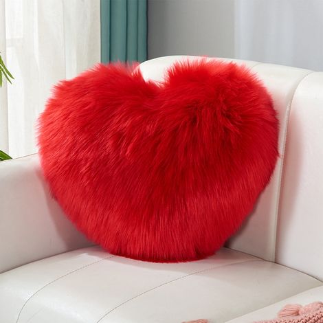 Coussin En Forme De Cœur - 35 X 45 Cm - Molleton Polyester - Décor Intérieur Salon Chambre Bureau - 1 Pièce (1/5)