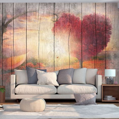 Papier peint adhésif Amour d'automne - 343 x 245 cm (1/4)