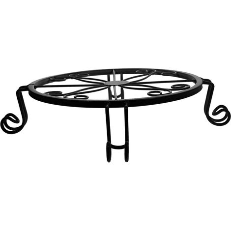 Schmiedeeiserner Pflanzenständer mit durchbrochenem Design, ideal für Wohnzimmer, Balkon oder Büro. Runder Hocker für Zimmerpflanzen, perfekt für den Landhausstil.