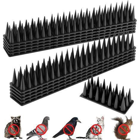Pinchos antipalomas, paquete de 15 unidades, para ahuyentar pájaros, ardillas, mapaches, palomas y gatos. Estos pinchos para exteriores protegen su propiedad de las aves. (1/5)