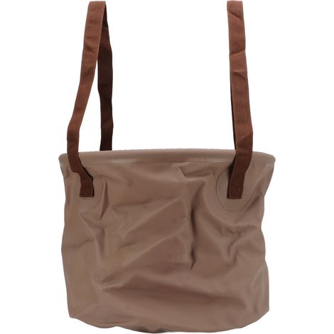 Seau pliable résistant à l'usure, seau pliable économique pour camping extérieur, voyage, 15 litres, kaki (1/5)