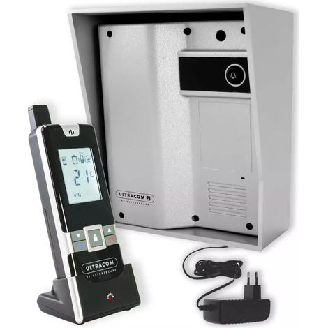 Interphone 600 mètres individuel sans-fil - UltraCOM2 ARGENTÉ 600-SOLO visière argentée + transformateur + combiné (1/5)