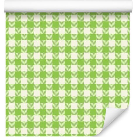 Papier peint à motifs citron vert, blanc et crème pour salon et chambre 50x1000 cm (1/5)