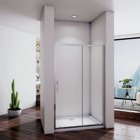 Acezanble Porte de douche coulissante 100x190cm, installation en nicheen niche (1/5)