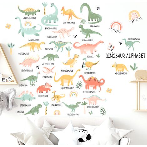 Stickers muraux dinosaures pour chambre d'enfant, chambre de bébé, salon, salle de classe, décoration artistique (1/5)